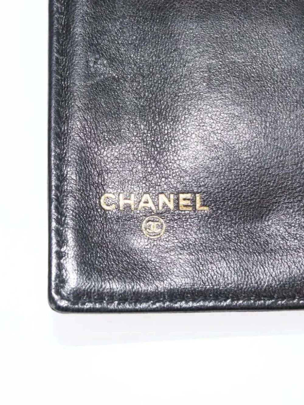 CHANEL Long Wallet Lamb Skin Black CC Auth am9206